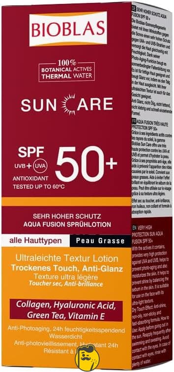 بيوبلاس صن كير حماية من أشعة الشمس Bioblas Suncare SPF50 Aqua Fusion 5