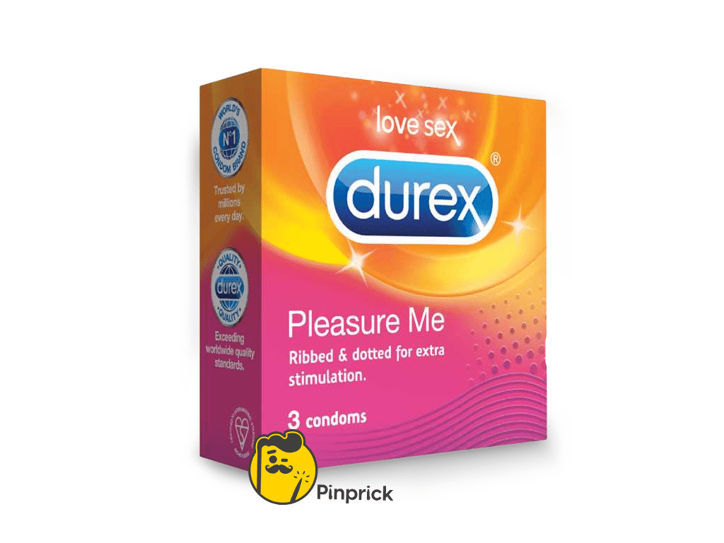 Durex Pleasure Me, Pack of 3 - ديوركس واقي ذكري منقط ومضلع لمتعة أكبر