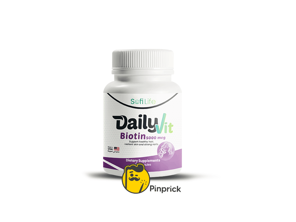 DailyVit Biotin 5000 mcg | بيوتين 5000 لصحة الشعر والأظافر والجلد - 30 كبسولة - ®sofilife