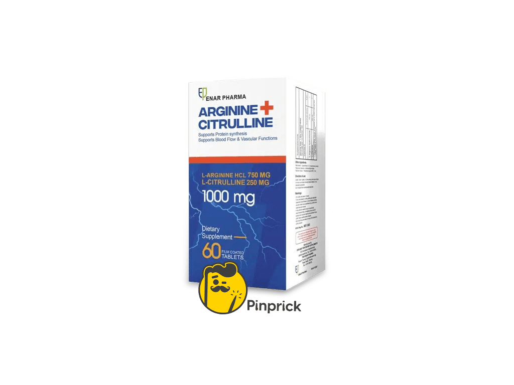 Arginine + Citrulline 1000mg أرجينين وسيترولين - يدعم تدفق الدم - 60 قرص | ®Enar