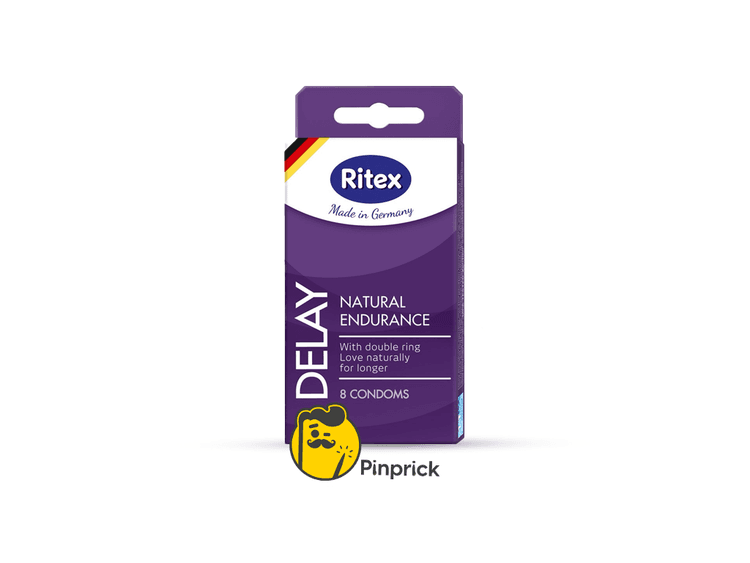 واقي ريتكس للتأخير Ritex condom - Delay بحلقة مزدوجة لتأخير القذف - 8 قطع | صنع في ألمانيا 🇩🇪