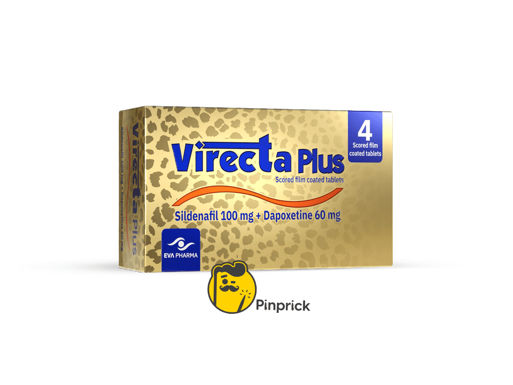 فايركتا بلس - Virecta Plus انتصاب وتأخير | الحل المزدوج للرجال بقوة سيلدينافيل 100 مجم ودابوكستين 60 مجم